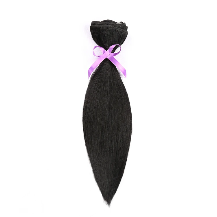 natural clip in cambodian human hair extensions, private label 100% virgin human hair clip in extensions for black women