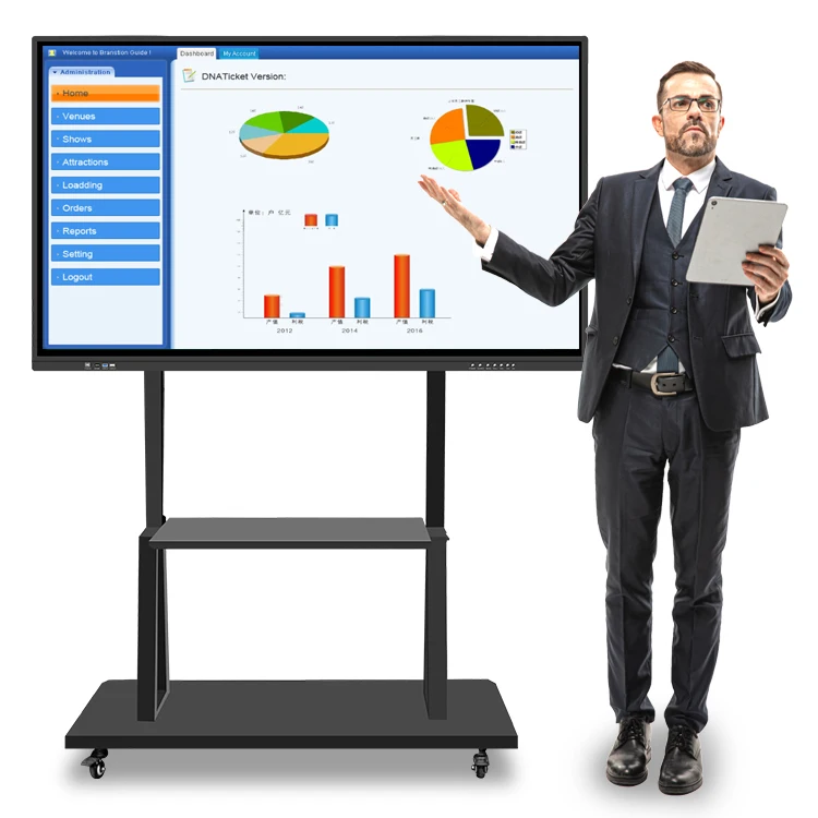 Android or pc system i3 i5 i7 all in one mobile digital whiteboard interactive smart board for preschool