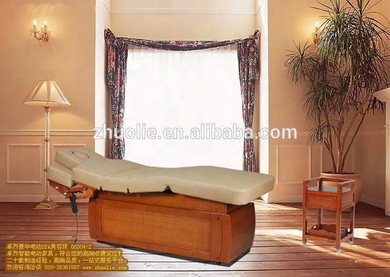 Zhuolie Best Price 3 Electric CE Motors Beauty Salon Cosmetic Beauty Massage Spa Table Wooden Treatment Facial Bed