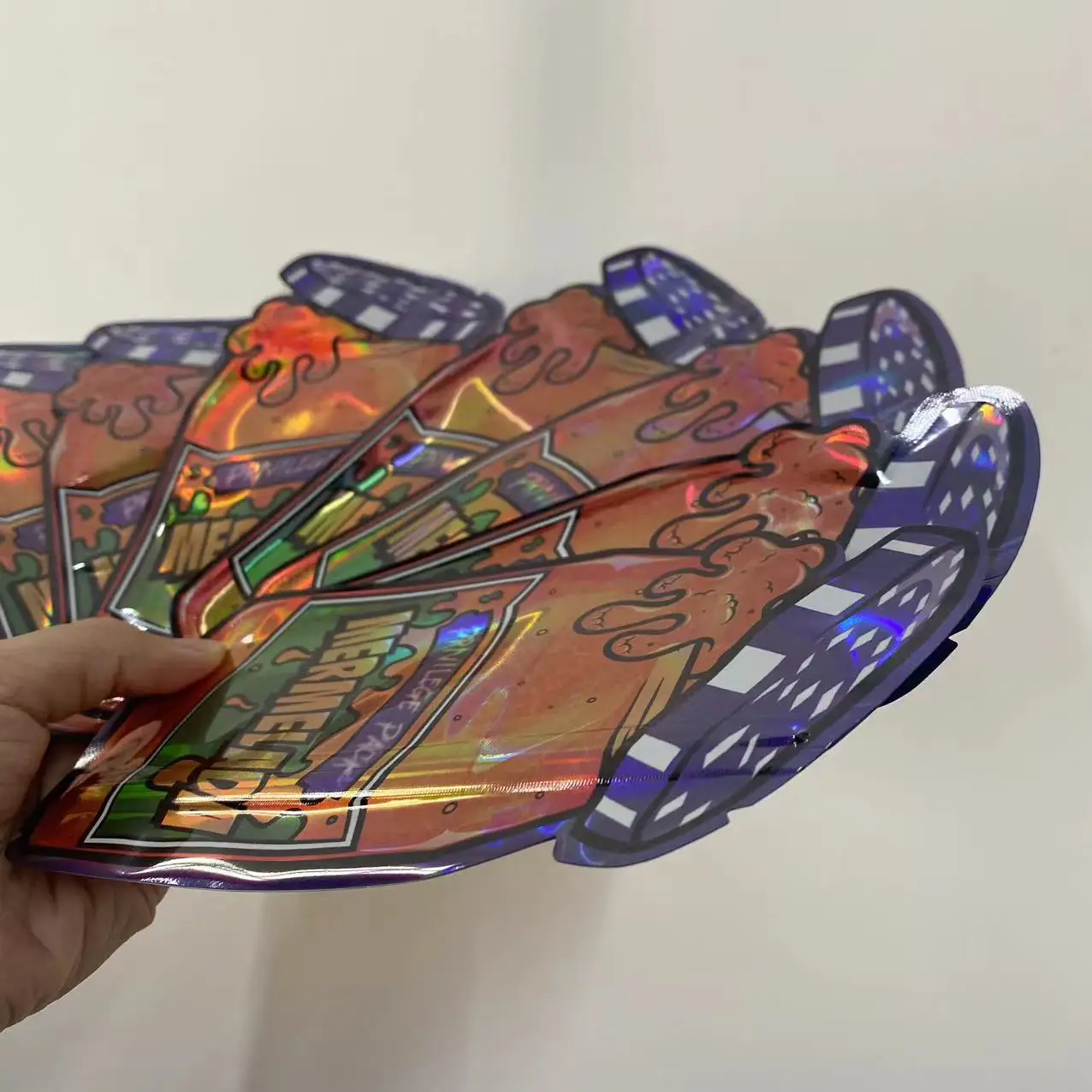 Customized Wholesale Die Cut  7G Plastic Special Shaped  Smell Proof  Aluminum  Foil Candy Packaging Edible Mylar Cali Bags