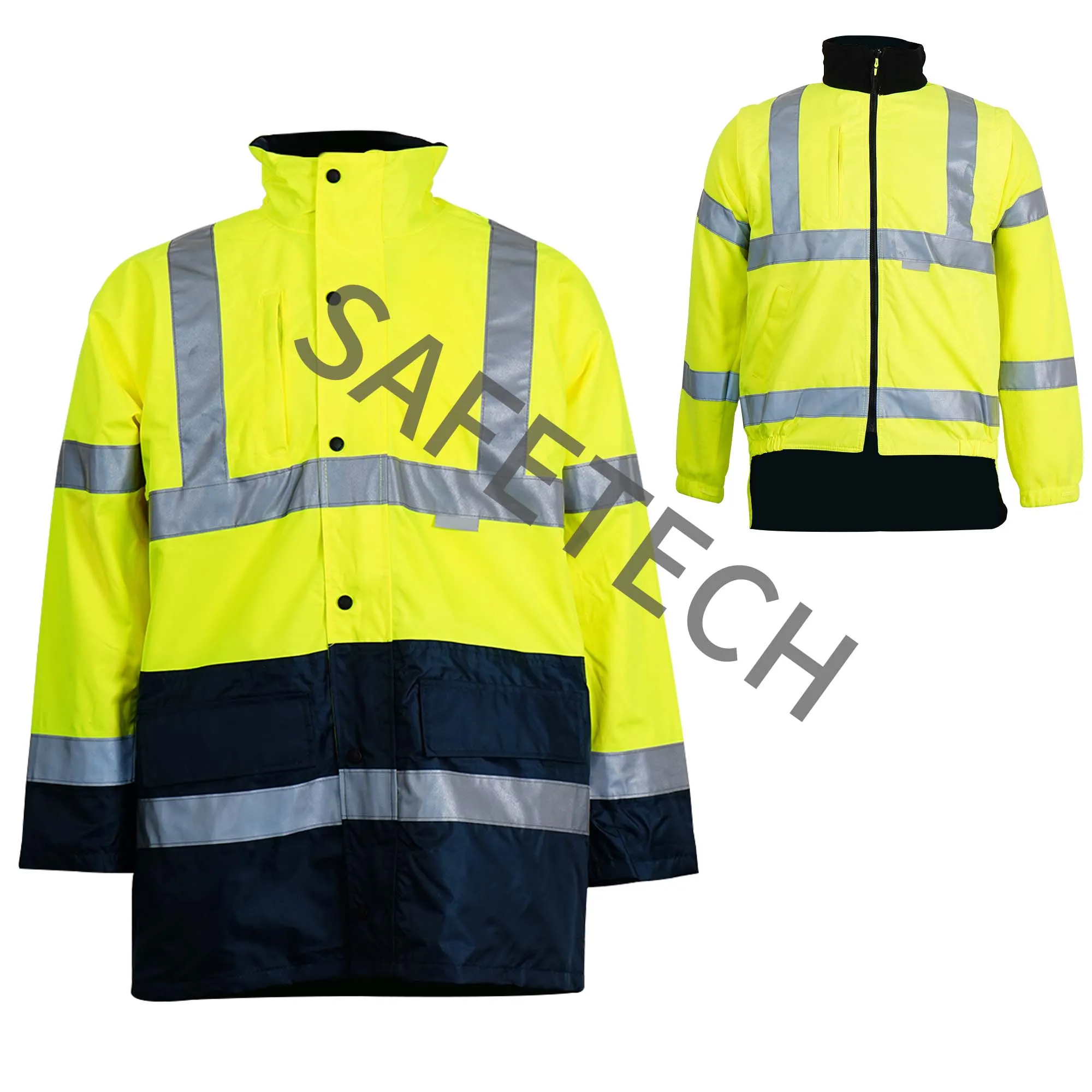 Hi vis Waterproof Softshell Cloth Safety Reflective With Reflective Tape For Construction Work