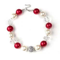 Женское рождественское ожерелье ручной работы, детское красное ожерелье из бусин