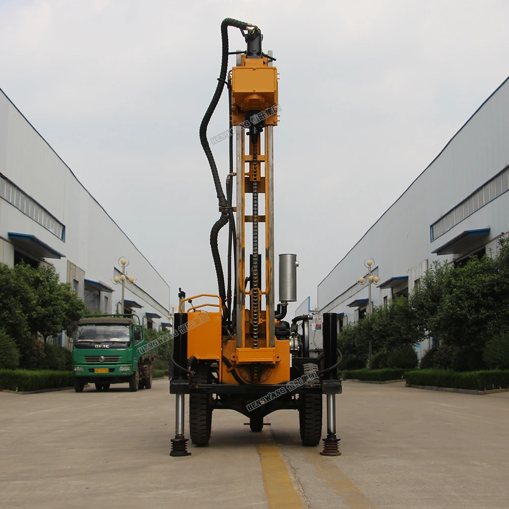 
150m depth Hydraulic and air water well drilling rig with mud pump and air compressor 