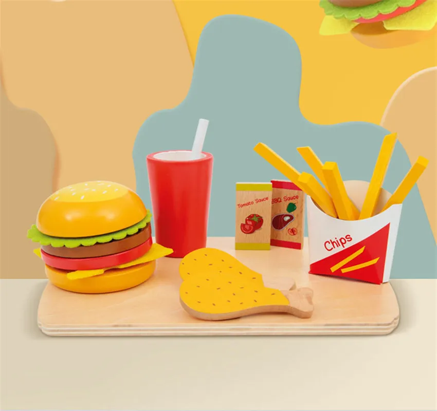 Fashion Kitchen Sets Toys Pretend Food Toy Set Wooden Cooking Children Toy