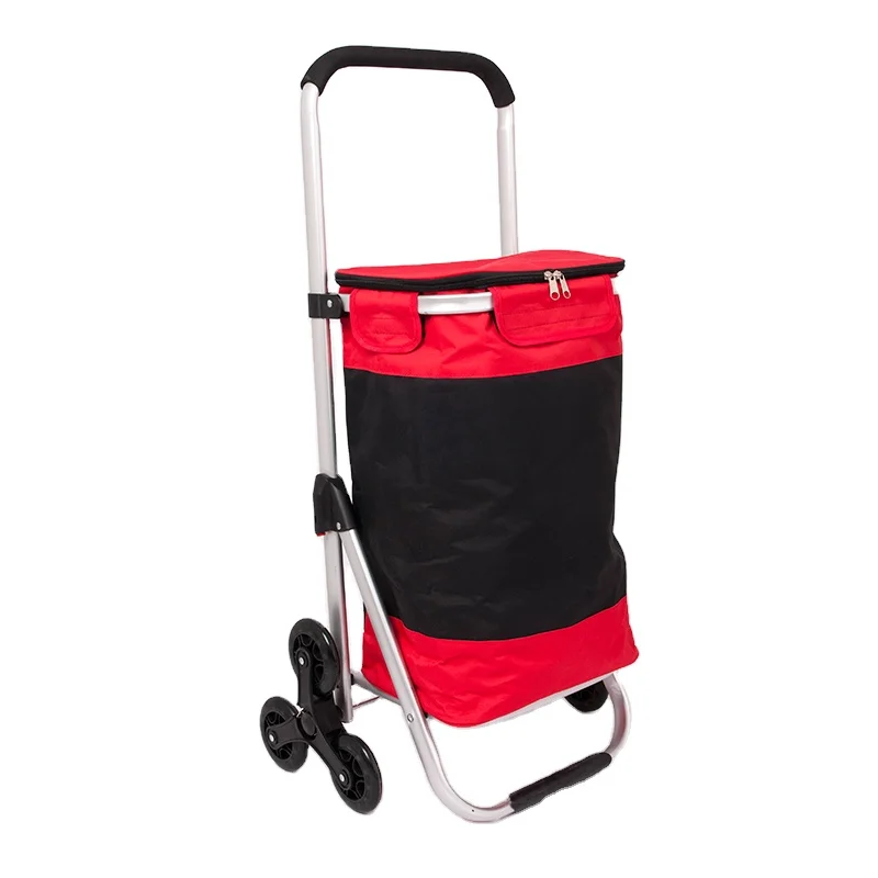 Wholesale Good Thermal Insulation Shopping Trolley Tote Bag On Wheels Stair Climbing Three Wheel Shopping Trolley