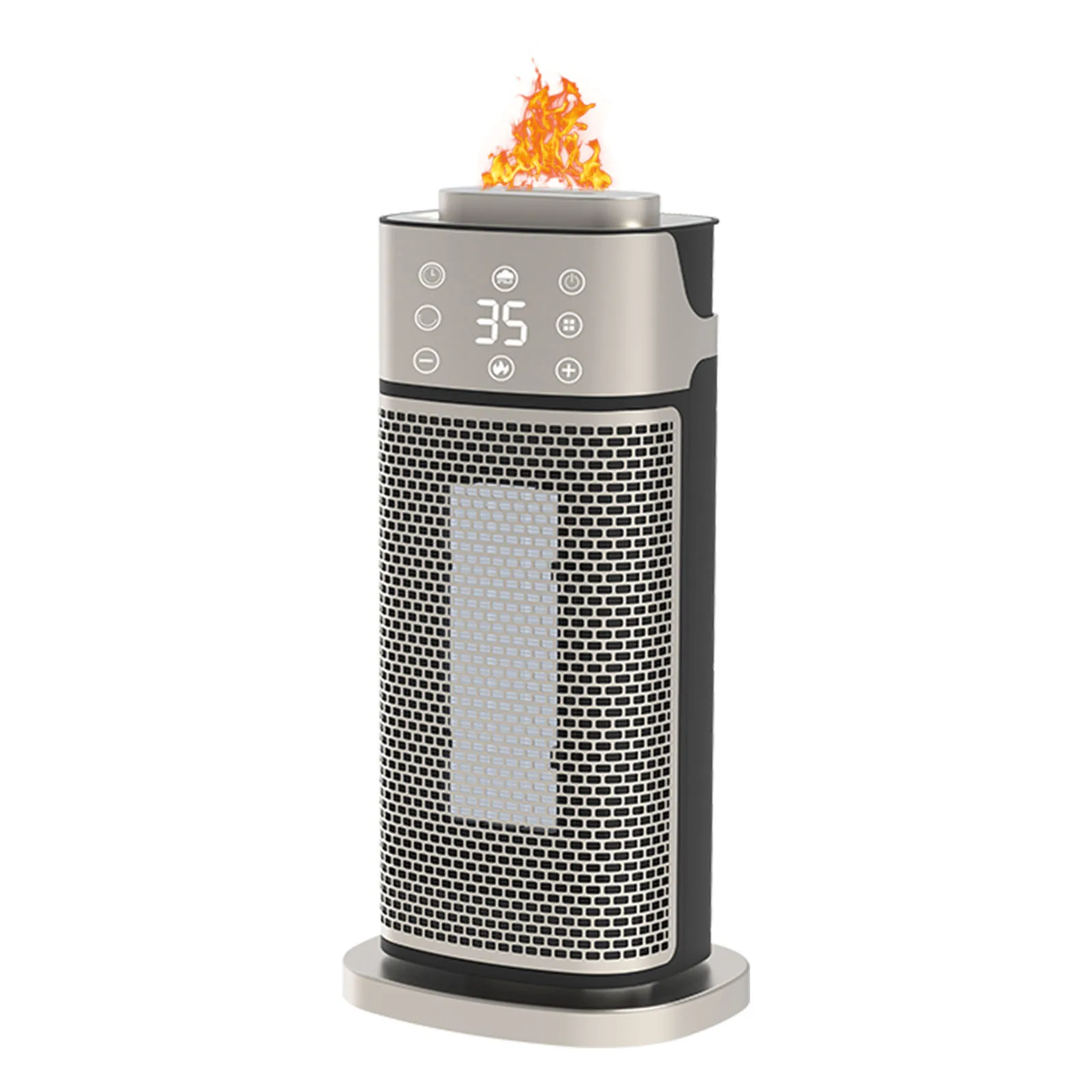 Oscillating Infrared Quartz Fireplace Space Heater and Humidifier Portable Heater with Adjustable Thermostat and Remote Control