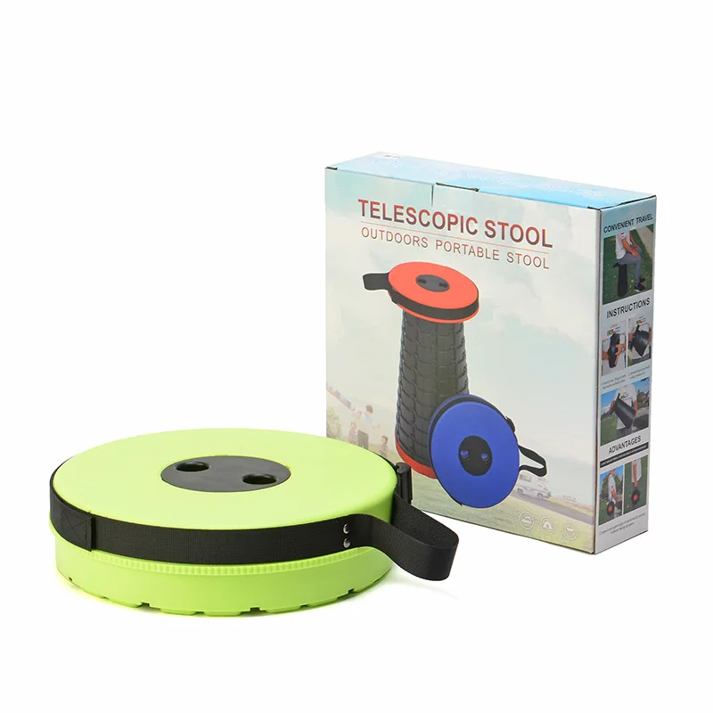 Outdoor portable folding stool Retractable camping collapsible stool lightweight plastic stool