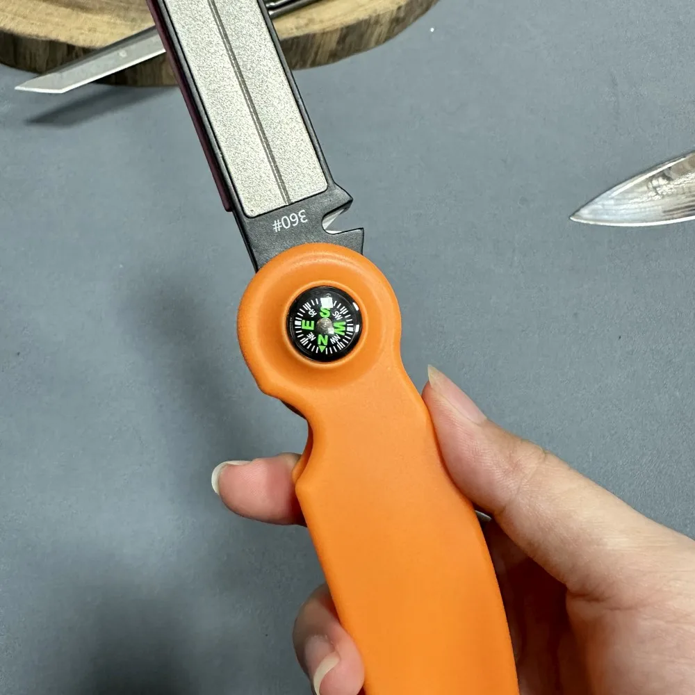 Diamond ceramic Knife Sharpener Portable Sharpeners fint whistle and compass 9-in-1 Multi Functional Outdoor Knife Sharpener