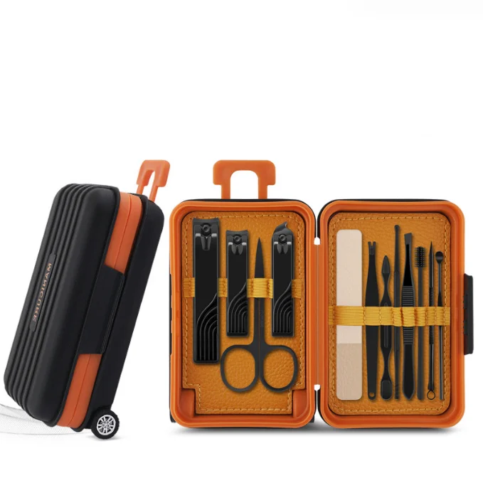 Manicure Kit Luggage Style BSCI Factory Acrylic Nail File Stainless Steel Scissors Fast Shipping Pedicure Kit