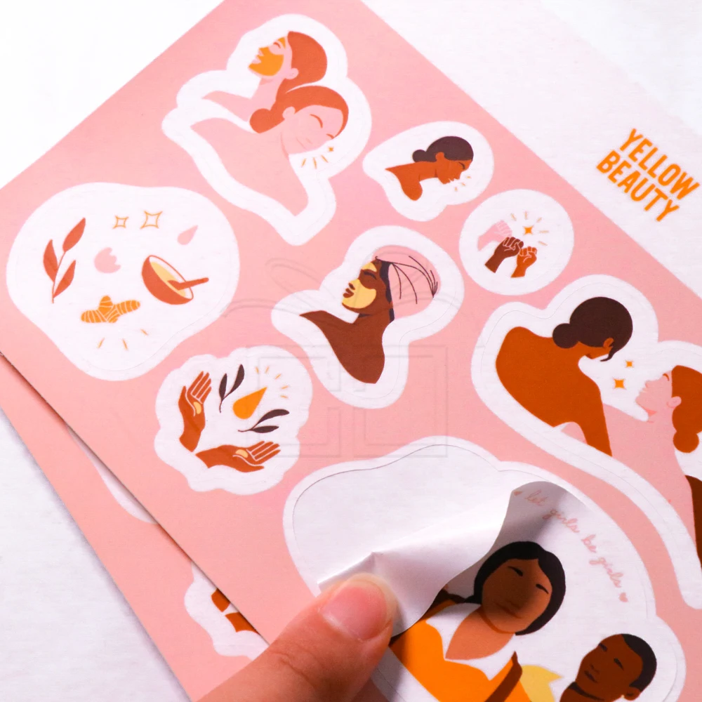 
Custom Design Matte Finish Waterproof Kiss Cut Stickers Sheet 