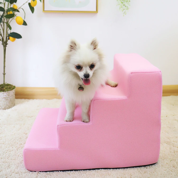 
Wholesale Collapsible Foldable Ramp Soft Luxury Pet Dog Sofa Bed 4 Steps Ladder Pet Dog Stairs for Dogs with Mesh Fabric 