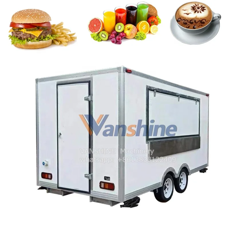 Fully Equipped Fast Food Trailer Ice Cream Kiosk Coffee Truck For Sale USA