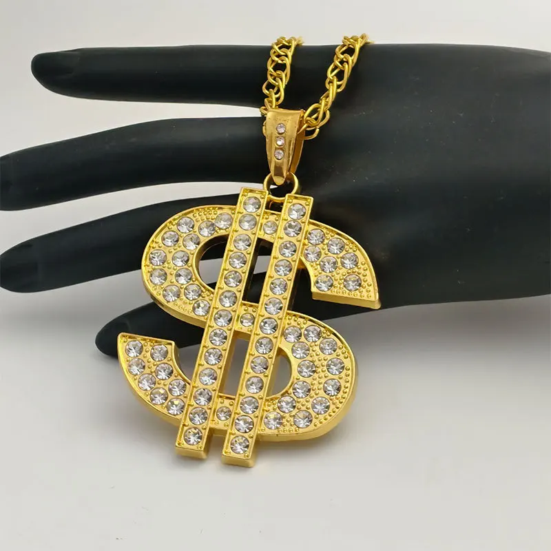 Exquisite Crystal Amulet Dollar Spin everything in Fast Coin Amulet Cash Funds Pendant Necklace Fashion Jewelry necklace