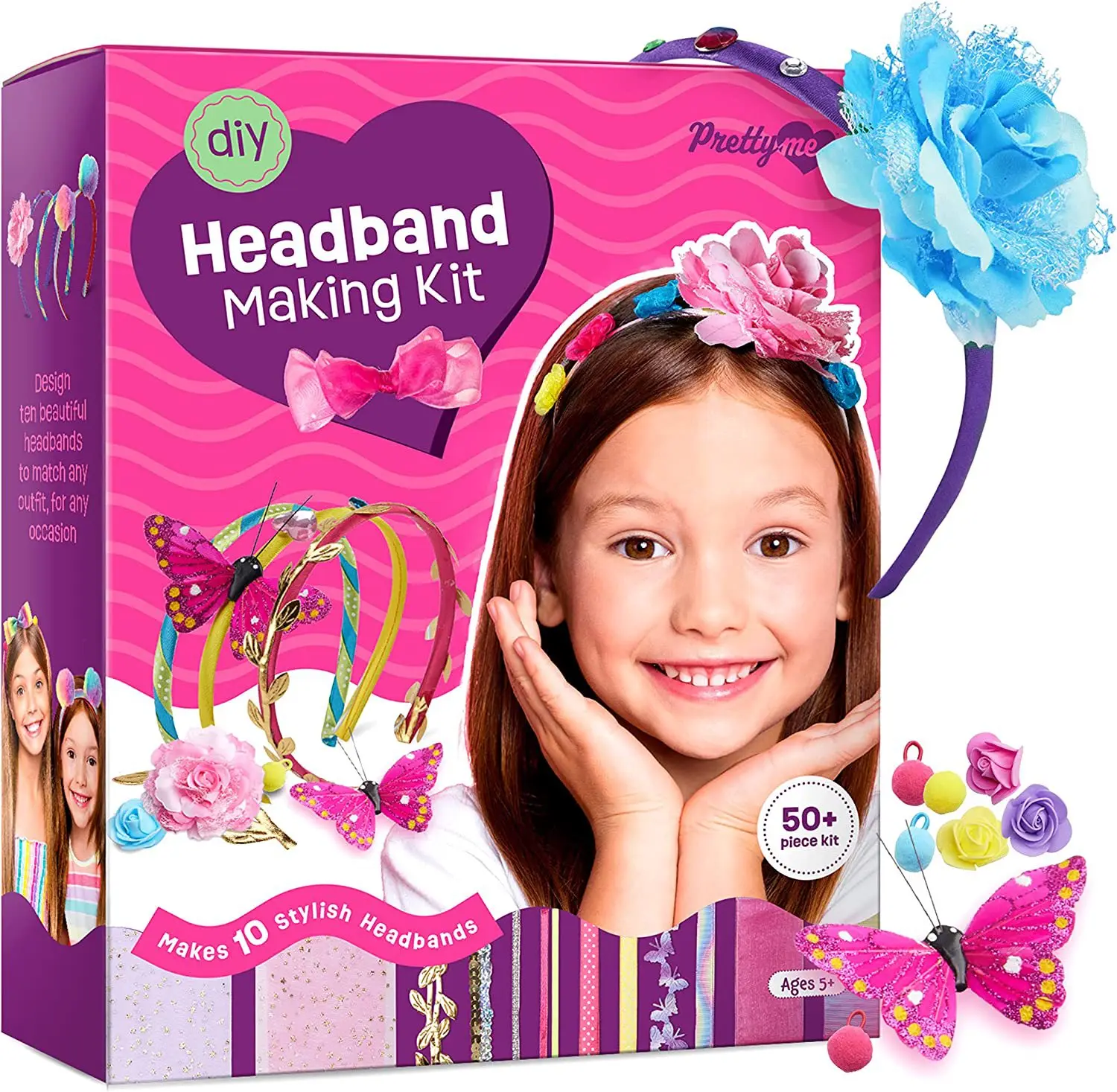 Girl Use Plastic Headbands Jewelry Making Kit For Girls DIY Hair Accessories Set