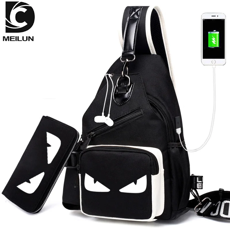 
DC.meilun Multifunction luminous Crossbody Men Bags Style Shoulder Bag Men Sling Single Chest Bag Outdoor 