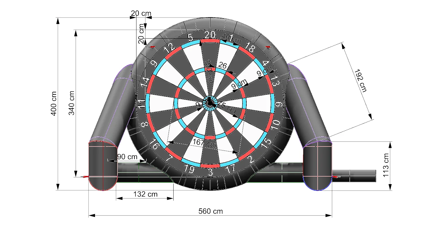 Air seal constant Giant inflatable bull eye, inflatable soccer meet darts, football board inflatable tossing  games