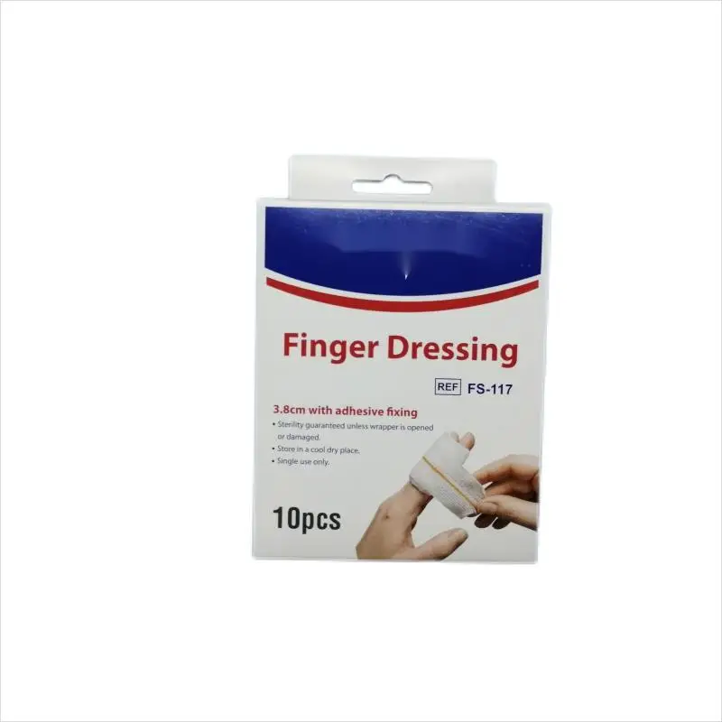 HSE Finger Wound Dressing With Absorbent Pad And Adhesive Fixing Strip Elastic Bandage Self Seal Closure 3.5cm 3.8cm small size