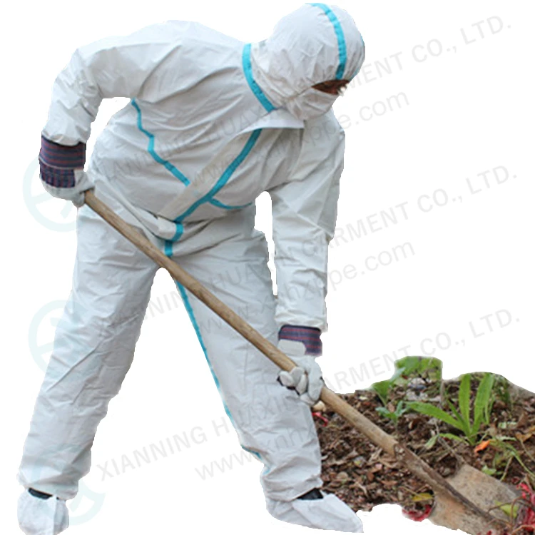 Blue  taped microporous coverall safety protected