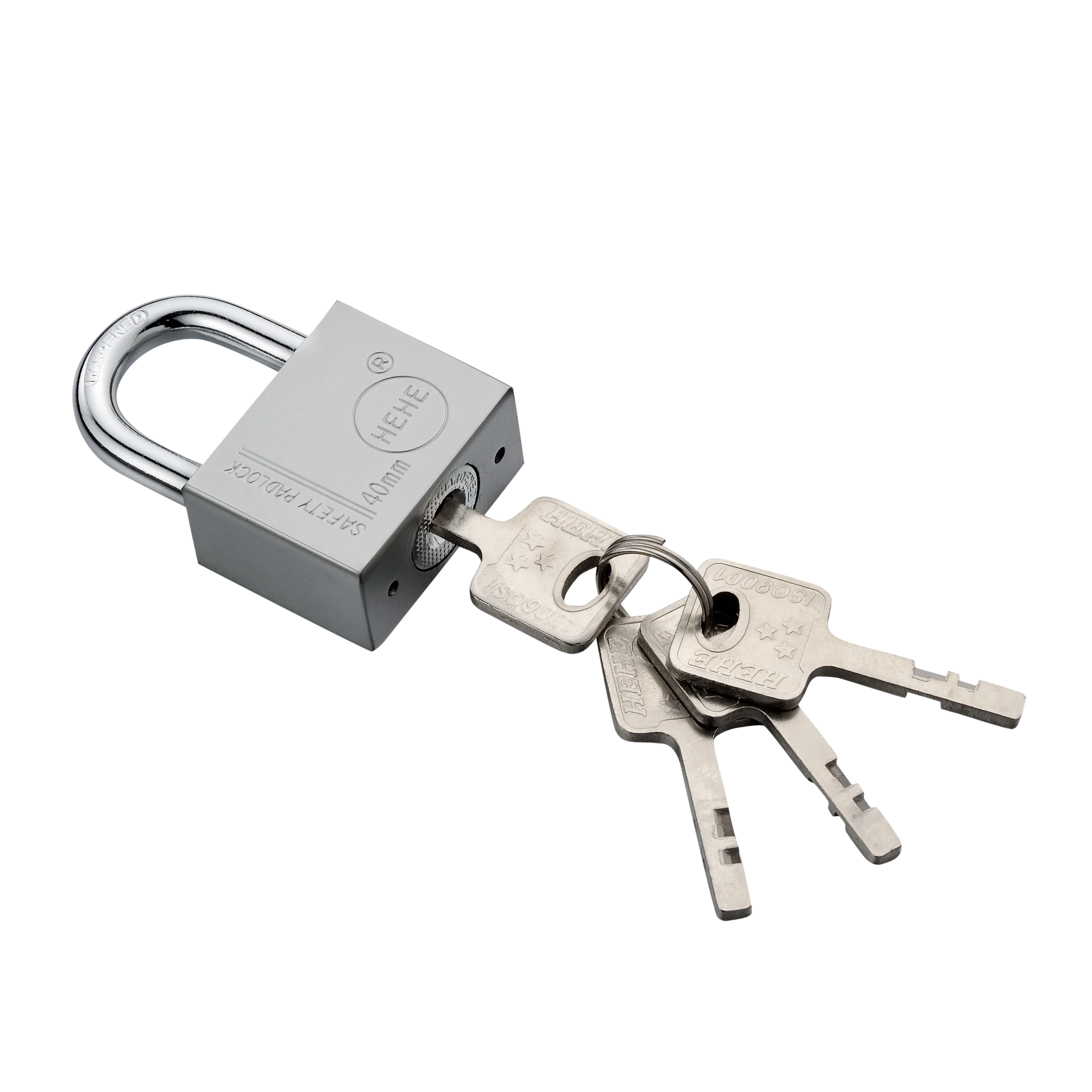 Nickel/titanium/Chrome Plated Square Shape Iron Padlock with vane Key