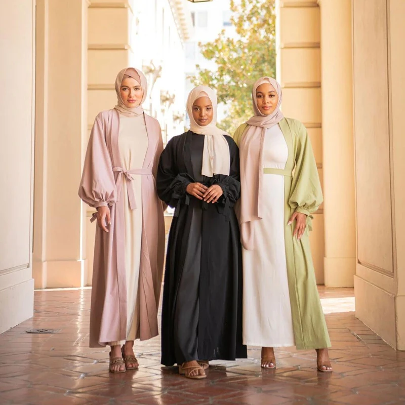 Apparel Design Service Dubai Style Open Chiffon Muslim Women Abaya