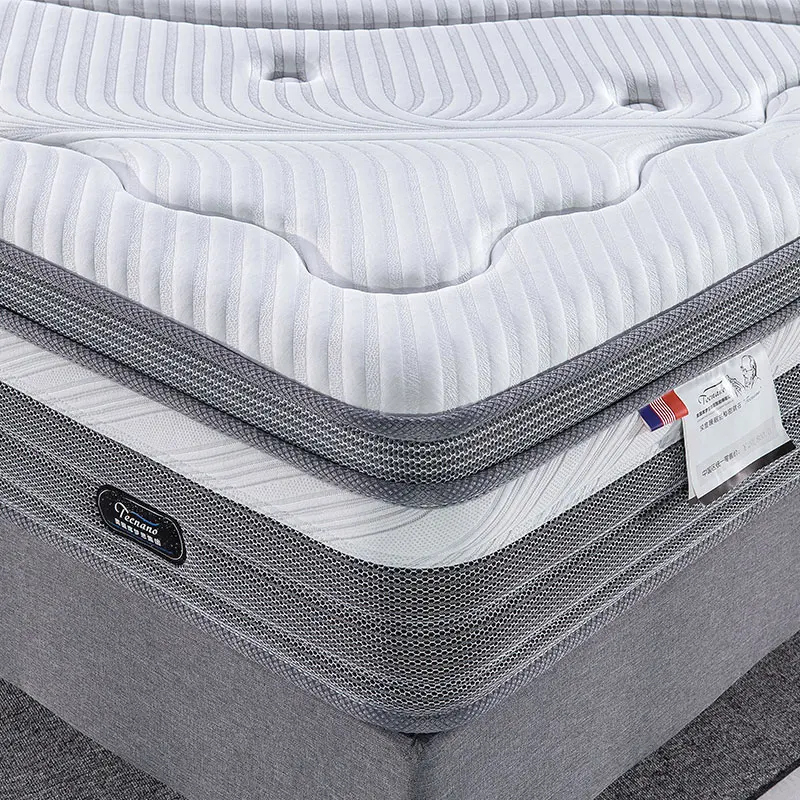 King Bedding Mattress Custom Size Roll Up Comfortable Memory Visco Gel Foam Luxury Spring Mattress With Ice Silk Fabric