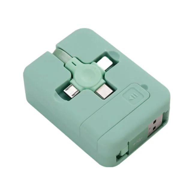 4 in 1 UUTEK UC008 Retractable USB Type C Micro USB Charge Cable For IPhone 12 Pro With Phone Stand 3 in 1 Charger Data Cable