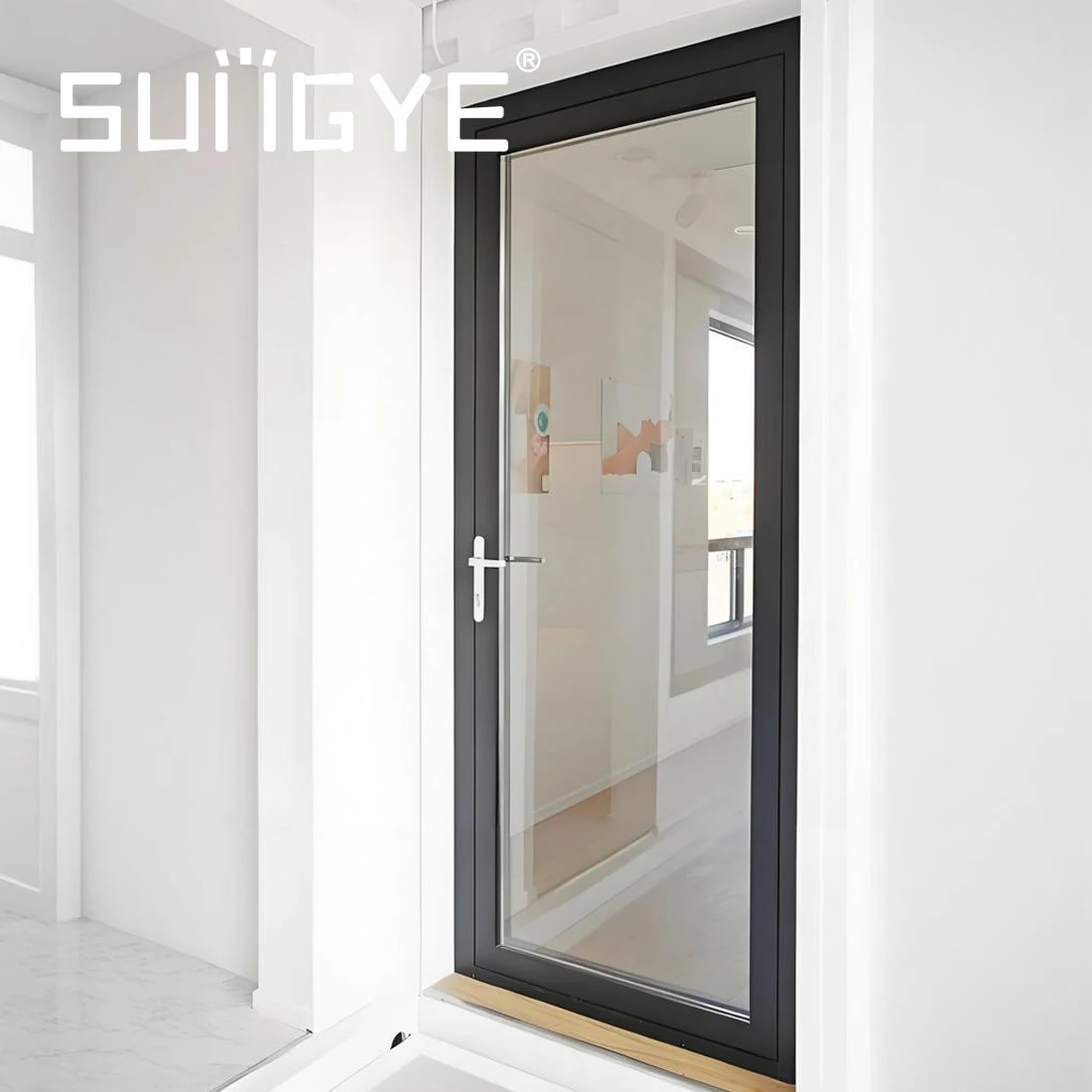 SUNGYE Автоматическая безопасная Одиночная распашная дверь умный электрический открывалка с двойным тепловым разрывом алюминиевая входная