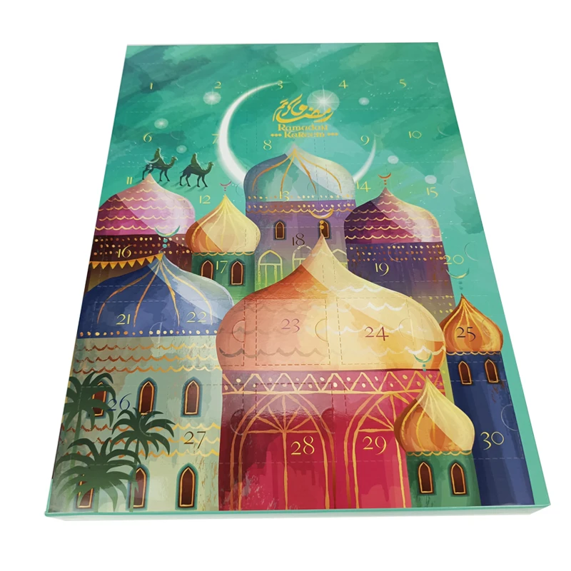 Custom Ramadan Advent Calendar Gift Chocolate Box Custom Empty Advent Calendar Factory Custom Printing Kids Advent Calendar Box