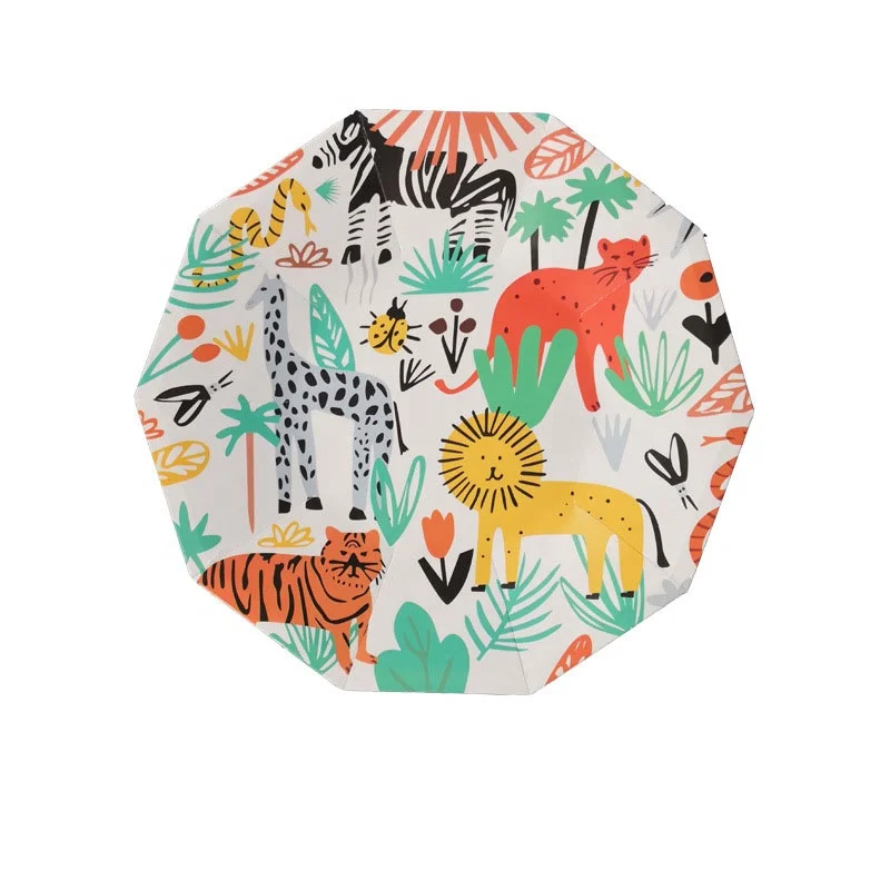 9 дюймов День рождения Свадьба детский душ Джунгли Тема украшения поставки Единорог Фламинго Русалка бумажная тарелка