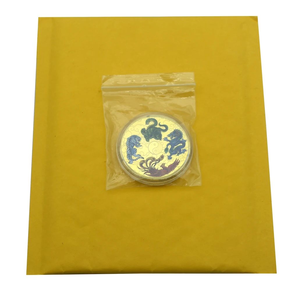 China The Four Symbols Commemorative Coin Blue Dragon White Tiger Challenge Coin