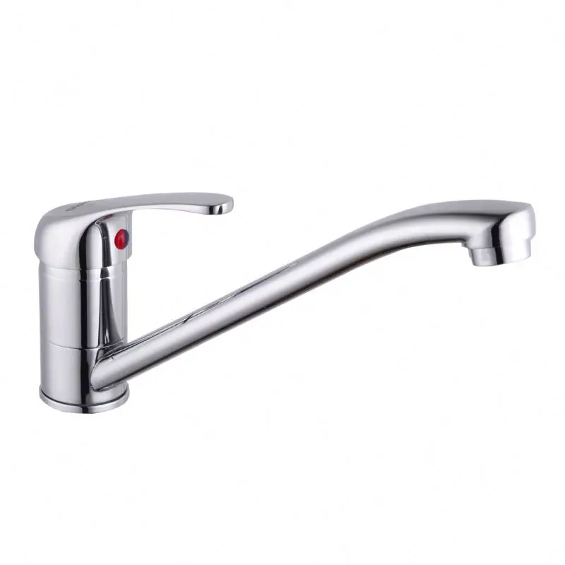 Hot Sale Silvery Sink Mixer Taps: Single Lever Kitchen Mixer Faucet, Ceramic Valve, Polished Wall-mount Kitchen Tap Chrome 450g