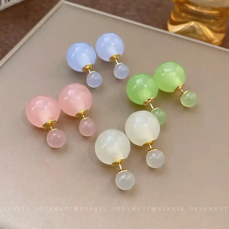 Fashion Earrings 2024 Cartoon Perforated Colorful Acrylic Beads Drop Earrings for women