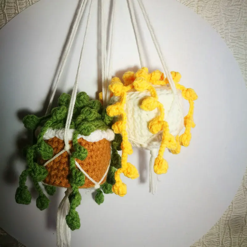 Car plant Crochet Hanging basket hanging plant for car