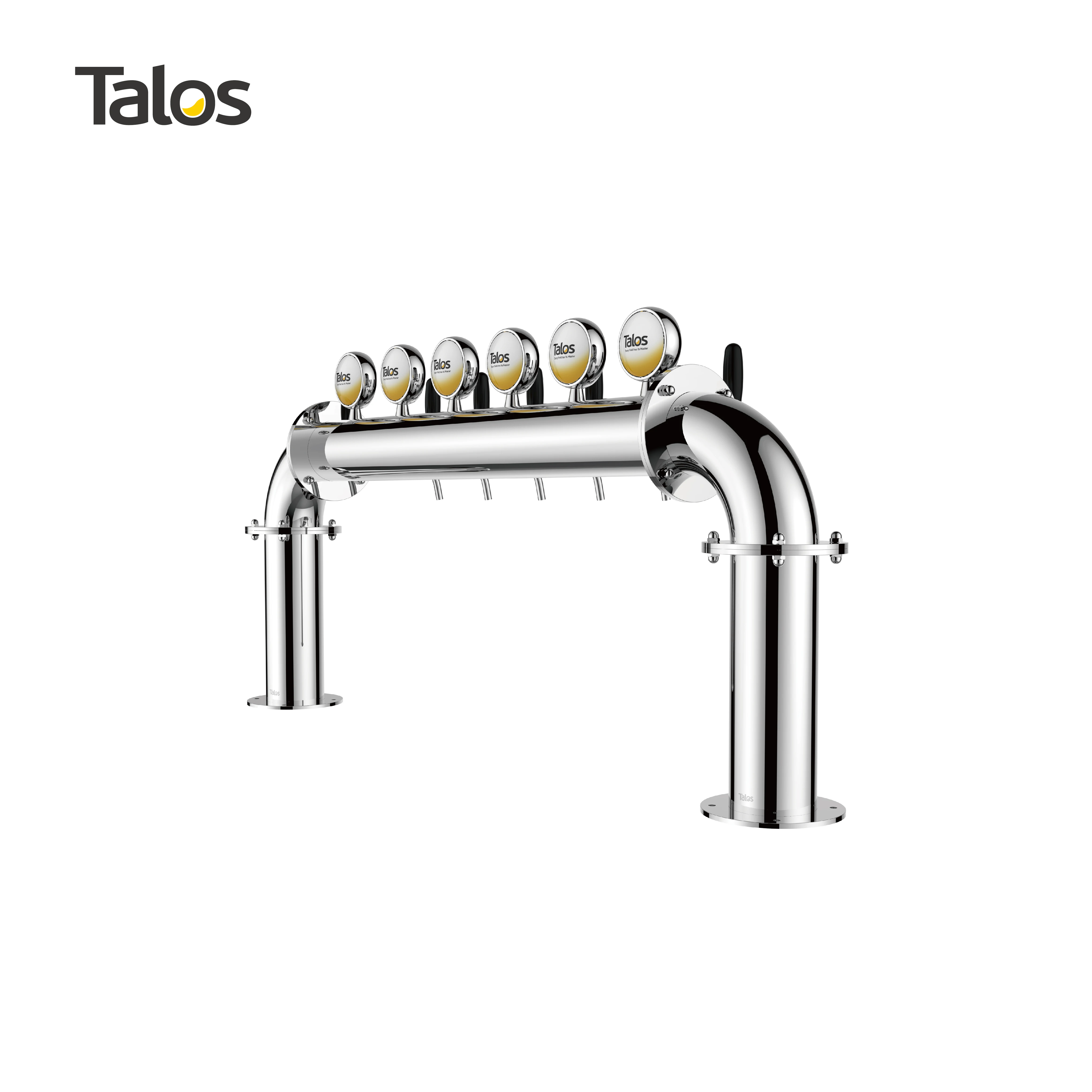 TALOS U Tower Stainless Steel 6 Tap Tower 102mm Beer Dispensing Equipment Draft Beer Tower (Polished)