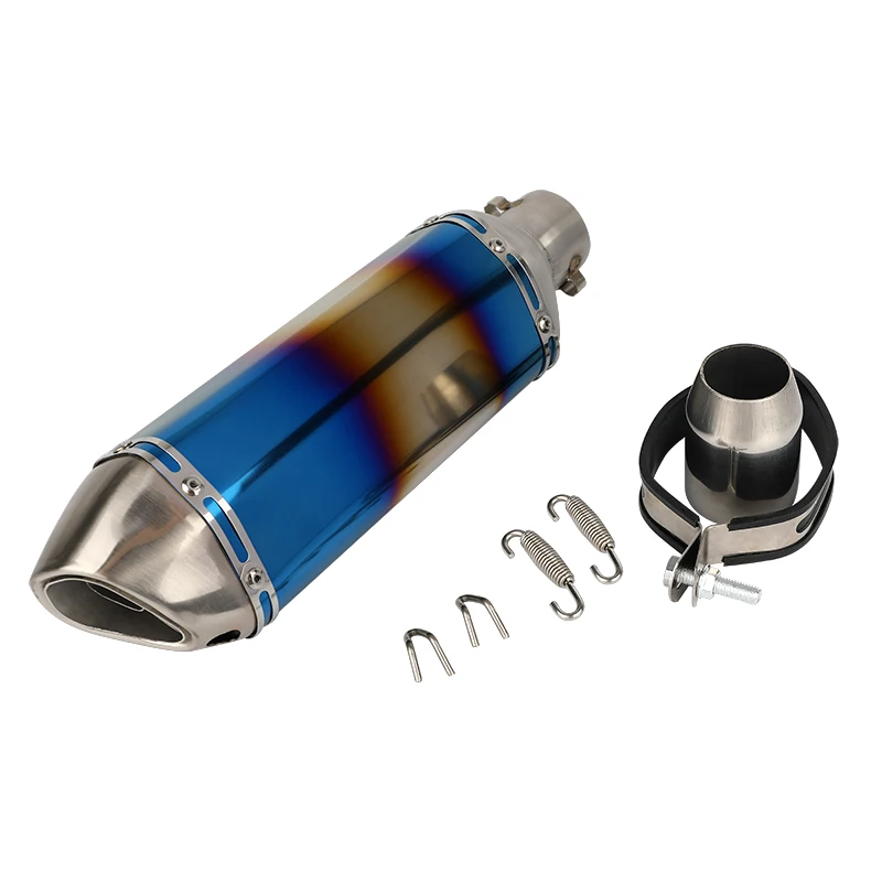 Universal Force Silencer Colored Muffler Pipe 2022 2021 2019 2018 2017 Exosto Moto Bike Motorcycle Exhaust Burning Blue A-CLASS