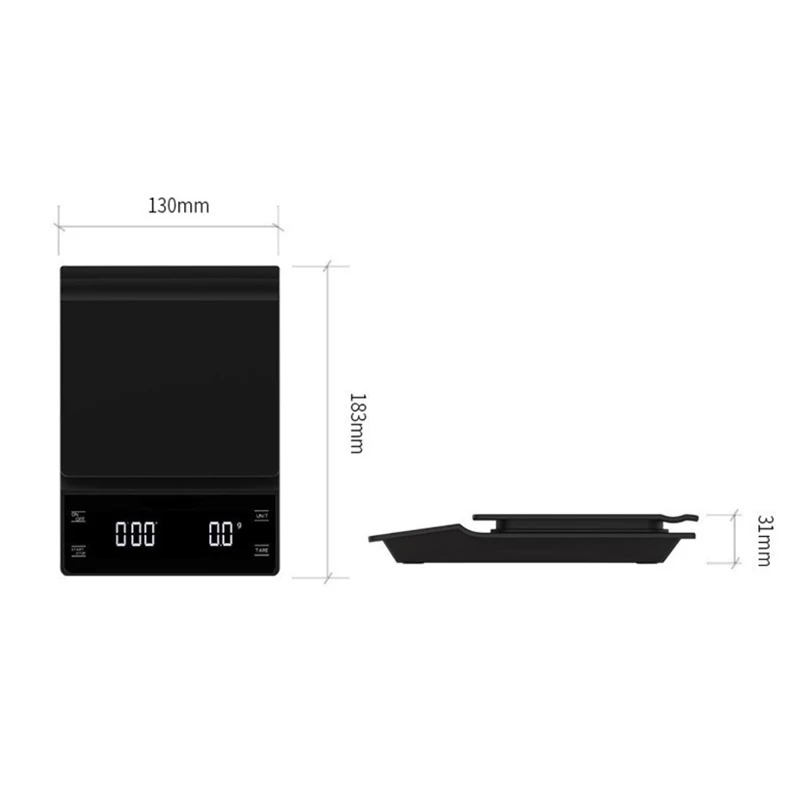 Digital Coffee Kitchen Scale with Timer Electronic Weighing Scale for Coffee Food & Measurement Easy Read Digital Display