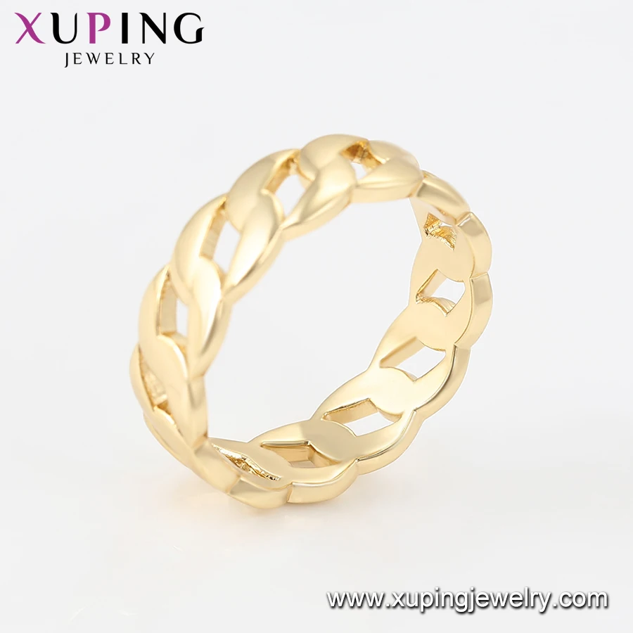 16309 Xuping дешевые простой дизайн цепи тип кольцо ювелирные изделия 14K золото цвет медный сплав нейтральный палец