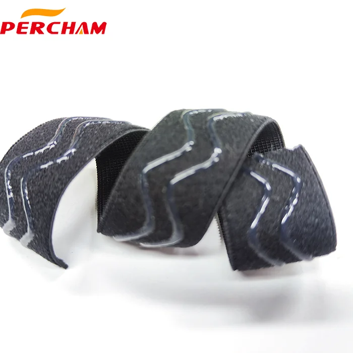 Cycling wear anti-slip nylon wave silicone  gripper elastic sports protection anti-slip tape