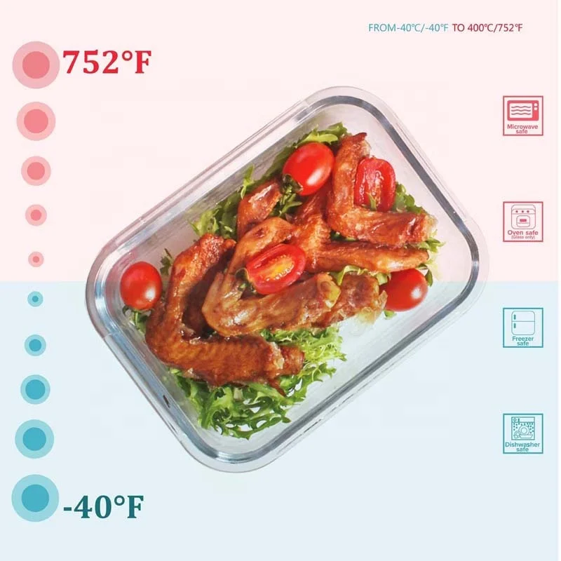 supplier premium quality high borosilicate glass food container sets kitchen food storage