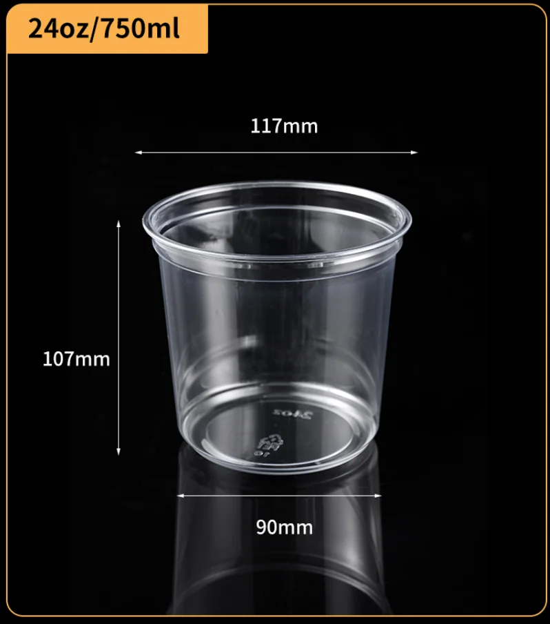 Classic Design 8oz & 16oz round Clear PET Food Storage Containers with Lids Freezer Deli Cups Storage Container
