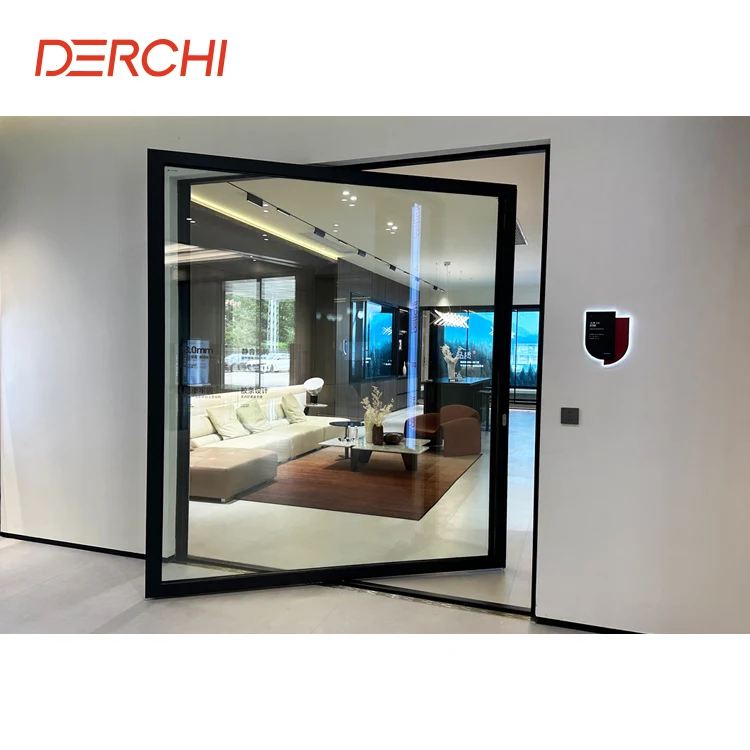 Modern house customized double glass aluminium pivot door