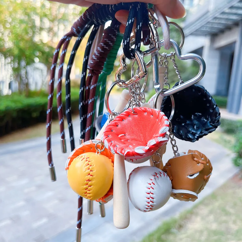 Baseball Bat Keychain Sports Souvenirs Mini Baseball Softball Keychain Craft Bag Pendant Ornament
