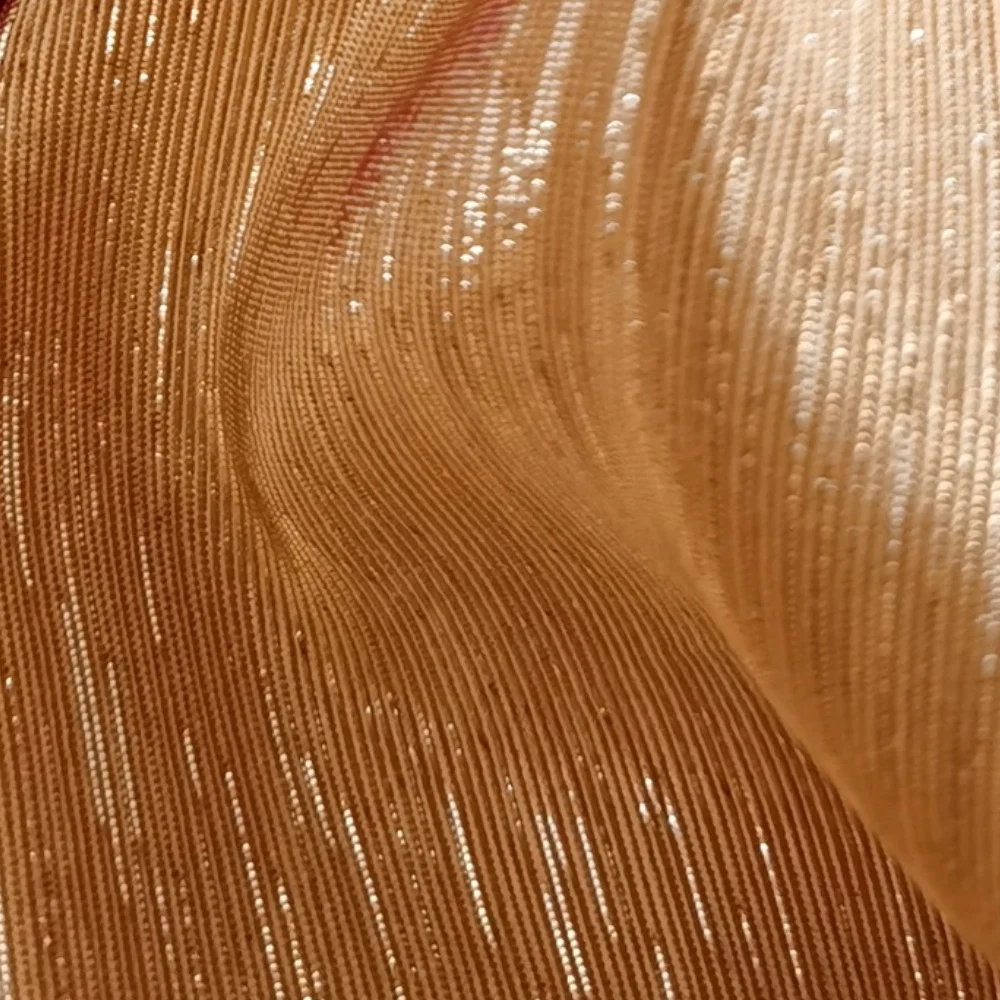 Red gold fabric metallic yarn woven poly faille fabric for garments lame gold fabric