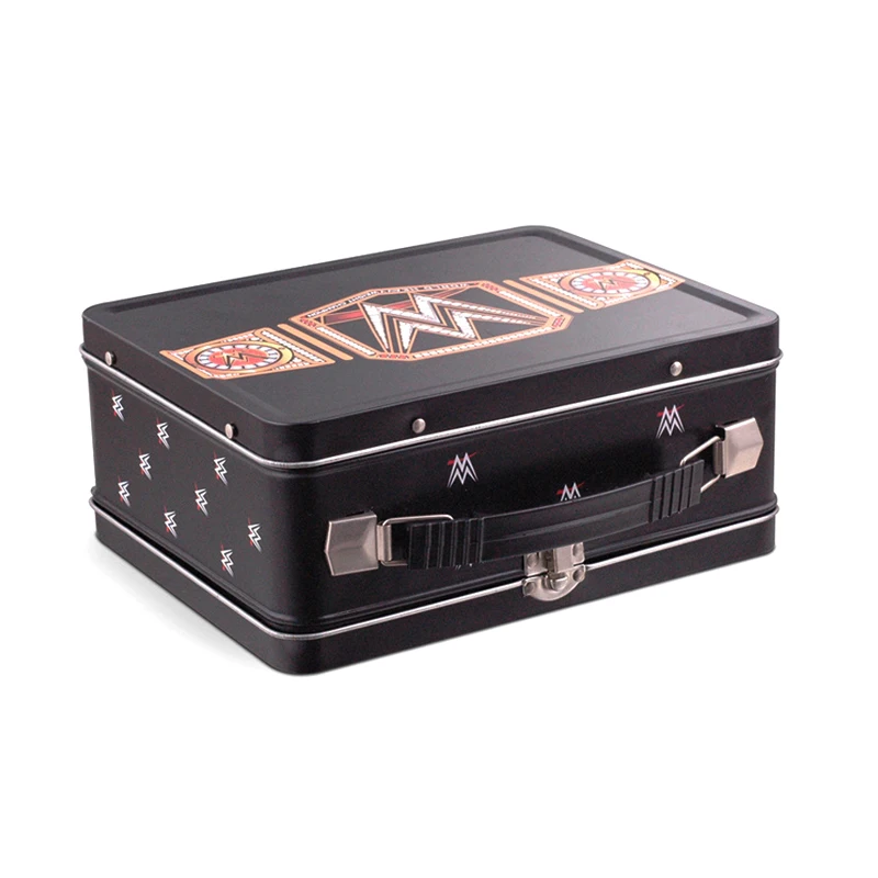 Rectangular Tin Lunch Box with Handle and Lock/Custom Tin Lunch Box/Kids Tin Lunch Box