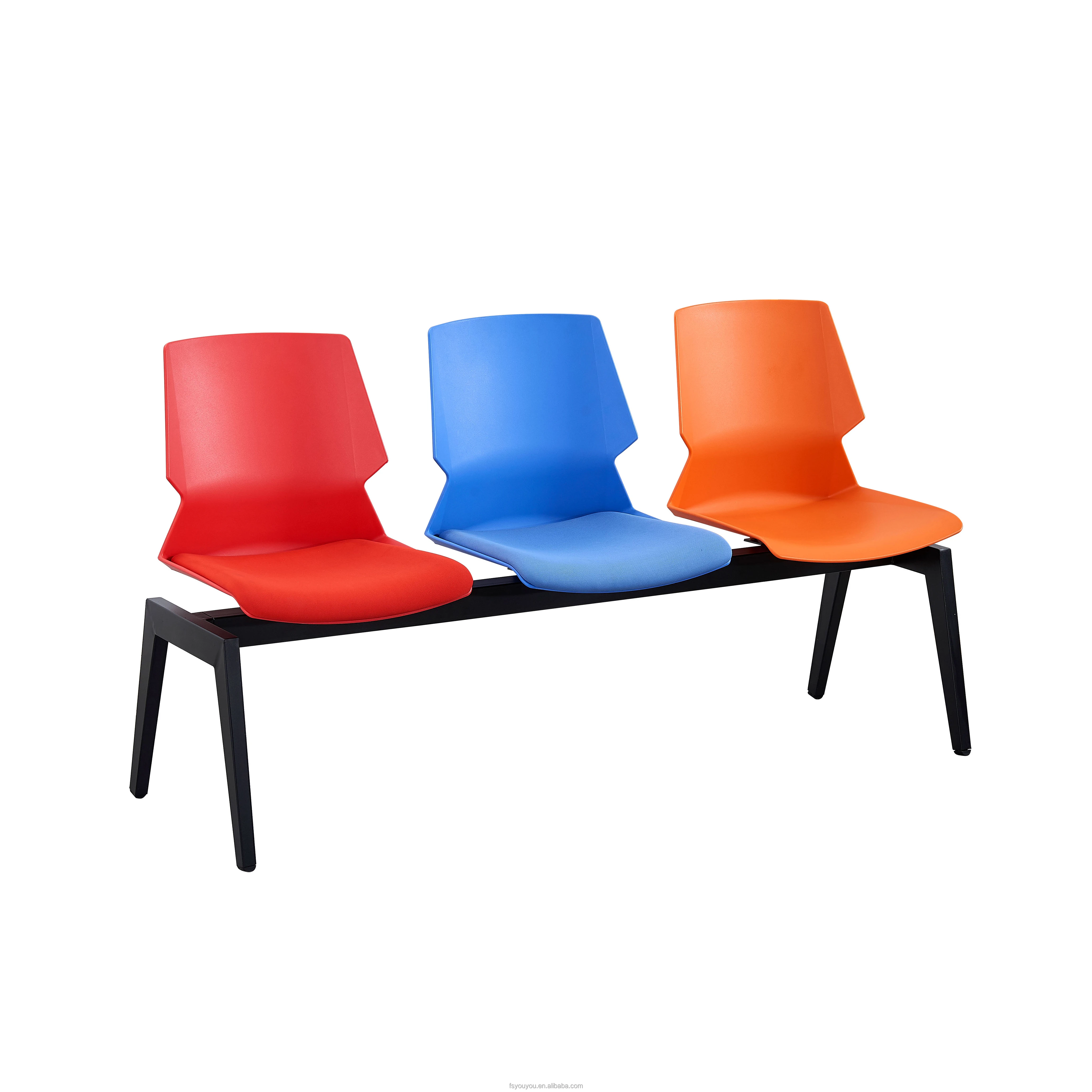 Waiting Room Chair Public Office Chair Office Furniture Gym Used Durable Metal Base Plastic Modern Carton Commercial Furniture