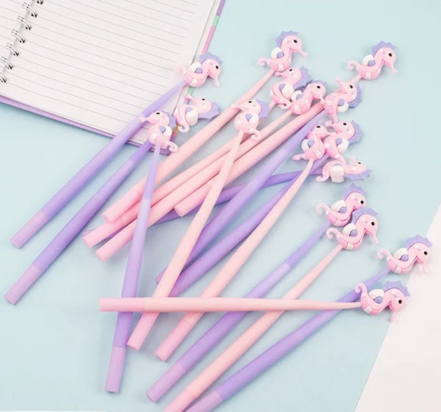 Longorgeous  Korean style silicone cute pen lovely hippocampus Manufacturer Wholesale seahorse 0.5mm Gel pen