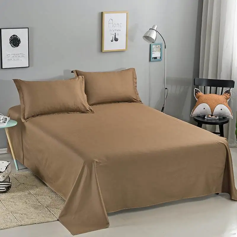 hot sale bedding set online candy flat sheet customized size and style bed sheet set with 2pc pillowcases polyester bed linen