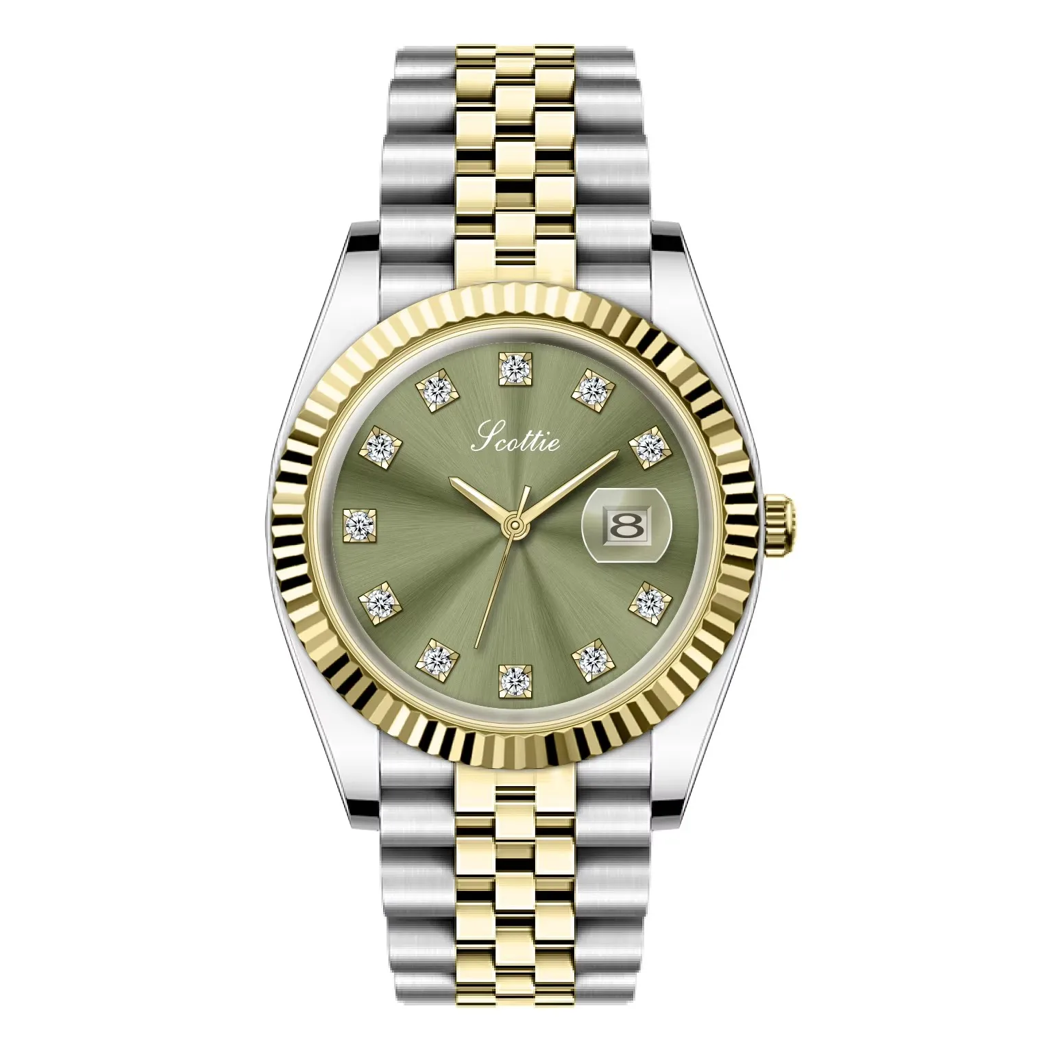 Scottie 9570 brand agents custom ladies quartz watch 2024 steel strap water resistant auto date Concise Luxurious hand watch