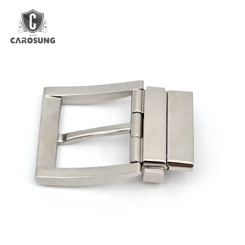 New Fashion Metal Belt Buckles Silver Mirror Polishing Stainless Steel Pin Reversible Buckle