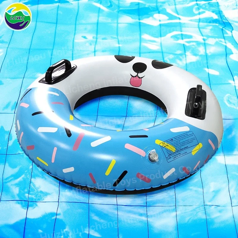 LC factory hot panda donut swim ring pvc swimming inflatable tube